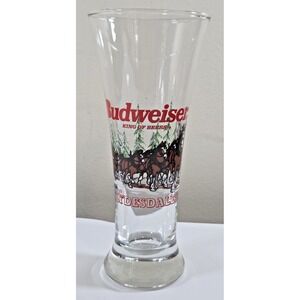 Vintage Anheuser-Busch Clydesdales Horses Budweiser Beer Pilsner‎ Glass 1996